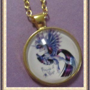 Gold Tone My Little Pony Design Necklace For Girls